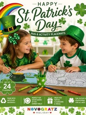 St Patrick’s Day Paper Activity Placemats Set of 24 by Novogratz